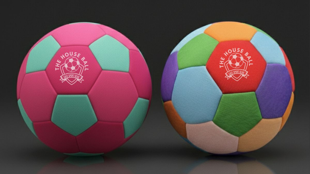 Two House Balls with 'Safe Sport Gear' logo on a gray background
