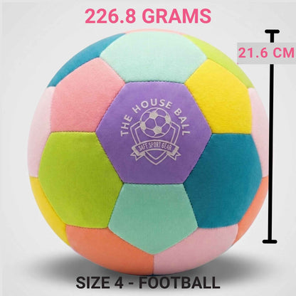 House Ball- EE with Safe Sport Gear logo, weight, and size measurements on a white background