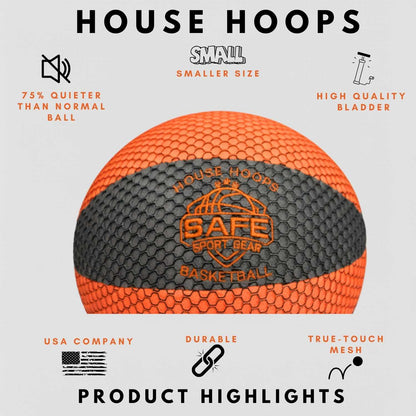 HouseHoops Basketball Size 6 with Safe Sport Gear logo and details on a light gray background